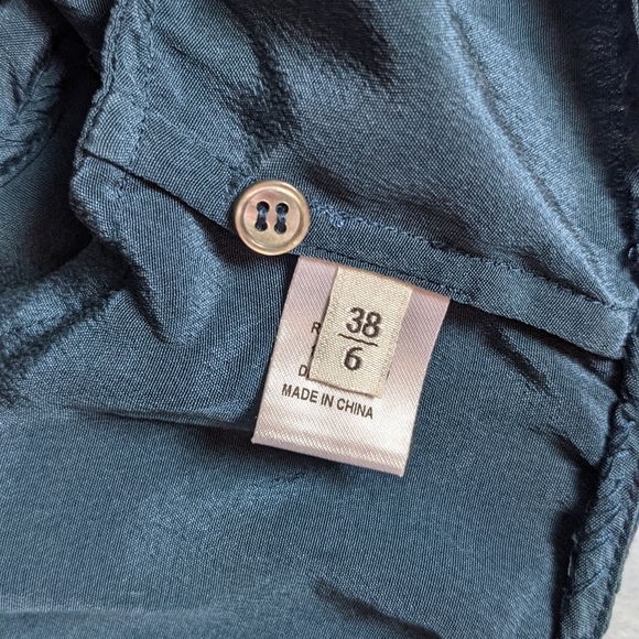 Ellesasson Teresa *Blue Silk Hi-lo Cutout Crop Top size 6 euro 38 - Picture 7 of 10